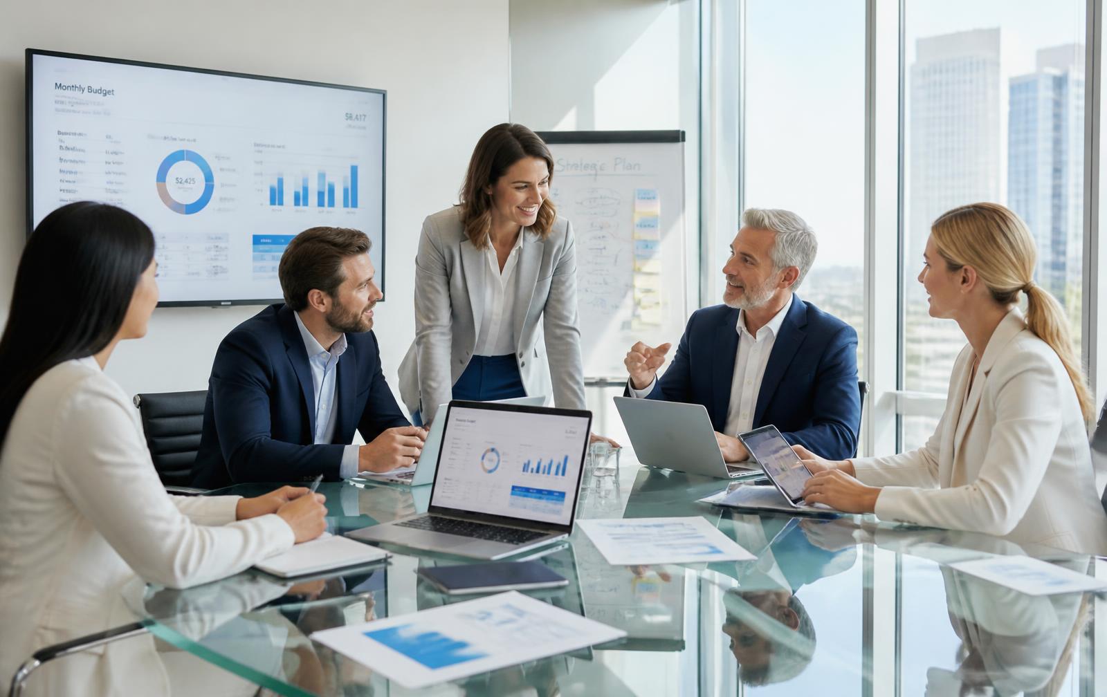 Executive team reviewing an AI transformation roadmap